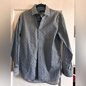 Matinique Men's Navy Microprint Dress Shirt